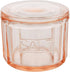 HOME-X Depression Style Pink Glass Salt Cellar with Lid, Retro Kitchen Decor,