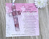 First Communion Gift for Girl, Handmade in USA Pink Mosaic Glass Cross with Sentiment