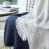 CREVENT Farmhouse Waffle Knit Throw Blanket - Navy Blue, Soft Warm Cozy Lightweight for Couch, Sofa, Chair, Bed