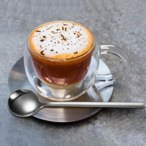 4 Pieces Frosted Handle Coffee Spoons, Stainless Steel Espresso Spoons for Ice Cream and Dessert
