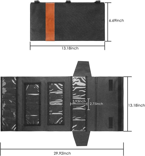 Linkidea Pocket Knife Display Bag, Tactical Knives Roll Bag, Folding Small Knife Storage Pouch with 18 Slots