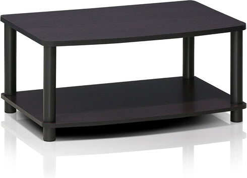 2-Tier 32 inch, 15.8 23.8 11, Furinno TURN-N-TUBE TV Riser Stand, Small Elevated No Tools TV Stand, TV Console for TV