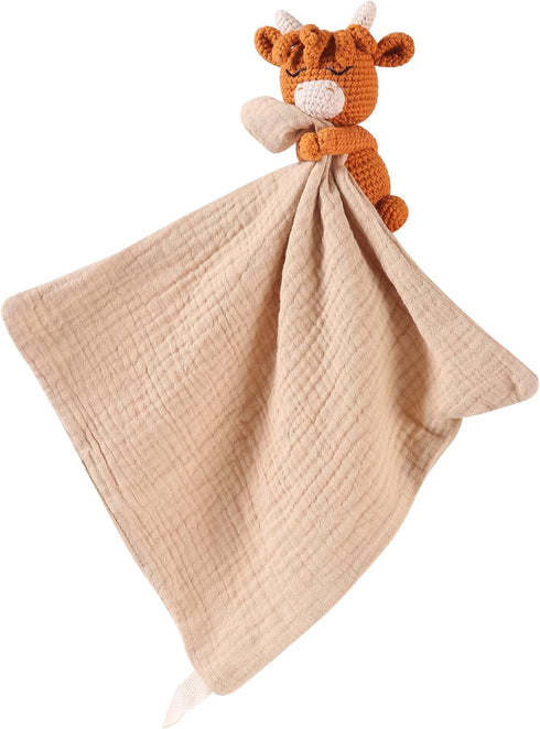 Baby & Infant Essentials, Educational Baby Rattle Toy, Plush Teddy Cow Comforter, Handmade Crochet Animal Toys