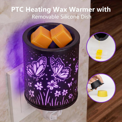7 Wax Melts Warmer Plug in WallElectric Wax Warmer with Colors Light Fragrance Wax Burner PTC Heating Pluggable Wax
