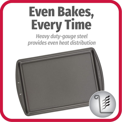 GoodCook Everyday Nonstick Carbon Steel Baking Sheet Set, 3 Pack - Standard-Sized Cookie Sheets for Baking