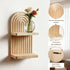 2 Pack 2 Artilady Boho Wall Hanging Shelves - Tier Handmade Rainbow Arch Solid Wood Floating Shelf Wall Decor Trinket