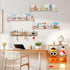 Dixryaus 34Inch 6 Number:US-D1058229-S(4, Nursery Book Shelves Wall Mounted, Floating Book Shelf for Kids Coat Rack