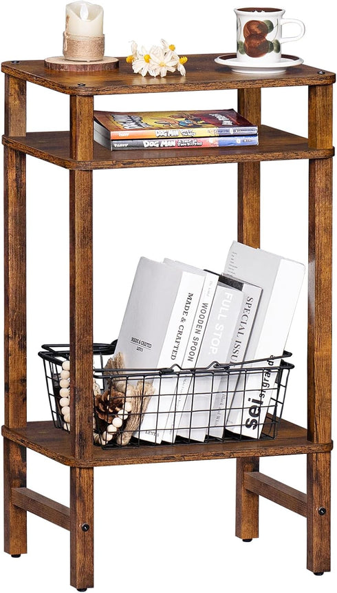 YUFAM Side Table End Table Tall Night Stand 3-Tier for Living Room