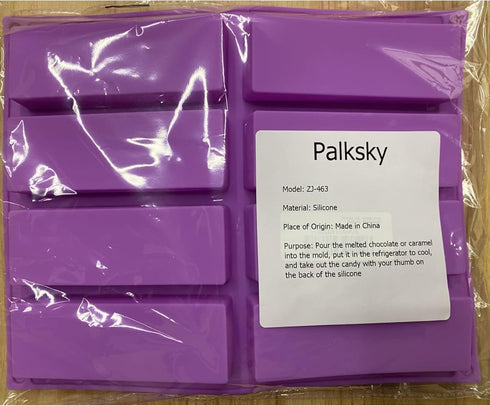 Palksky (2 Pcs) 8 Cavity Rectangle Granola Bar Silicone Mold - Nutrition/Cereal Bar Molds for Chocolate Truffles,