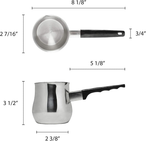 Thunder Group Turkish Coffee Decanter, 12-Ounce, Brewing Coffee Pot Cezve, Espresso Ibrik