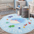 Room,4 Soft Round ABC Rug for Kids ft Washable Circle Nursery Rug,Non-Slip Whale Alphabet Baby Kids Rug Carpet