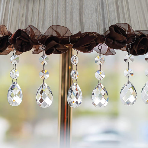 20pcs 38mm Clear Grid Chandelier Crystal Pendants,Crystals Beads for Chandeliers,Hanging Crystals for Windows Wedding