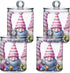 Gnomes Pink 2PC Airtight Transparent Plastic Storage Jar Food Storage Container Plastic for Food Herbs Tea etc with Storage Lid easy to use and clean With lid Easy To Use by Zhirexin