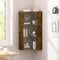 Floating Corner Shelf, 4-Tier Floating Shelf for Wall, Wood Floating Book Shelf