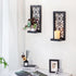 Black Candle Sconces Wall Decor - Gothic Wood Candle Shelves Decor for Plant Display - Halloween Wall Candle Holder