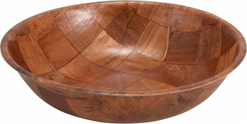Winco 18-Inch Brown Wooden Woven Salad Bowl WWB-18