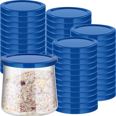 Tessco for you 48 Pcs Yogurt Jar Lids Set Plastic Yogurt Lids