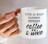 Retreez Funny Mug - Life is What Happens Between Coffee & Wine, 11 Oz Ceramic Coffee Mugs, Funny Birthday Gifts
