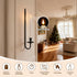 Set 2, Yollzey Candle Wall Sconces of Flameless Candles Black Wall Candle Holders with Remote Control, Battery Operated