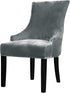 Lellen Velvet Stretch Wingback Chair Cover Slipcover - Reusable Protector Cover for Dining Room (Charcoal Grey, 1PC)
