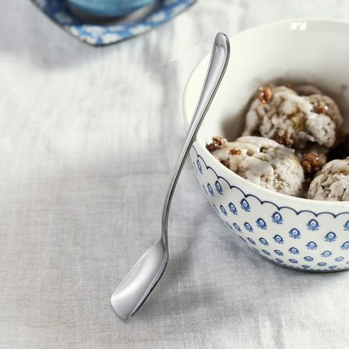 Dessert Spoons, Square Head Spoons, 18/10 Stainless Steel Spoon Set of 4 for Ice Cream & Tea