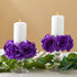 Bright Creations 50 Pack Purple Roses Artificial Flowers Bulk, 3 Inch Stemless Fake Silk for Wedding Decorations