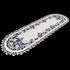 Embroidered Delft Blue Onion Flower Table Runner - Dresser Scarf, Doily (15Wx34L)