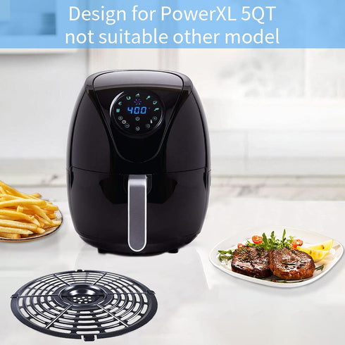 Air Fryer Grill Pan for Power XL 5QT, 8.7'' Round Non-Stick Replacement Tray Rack Parts Accessories, Dishwasher Safe