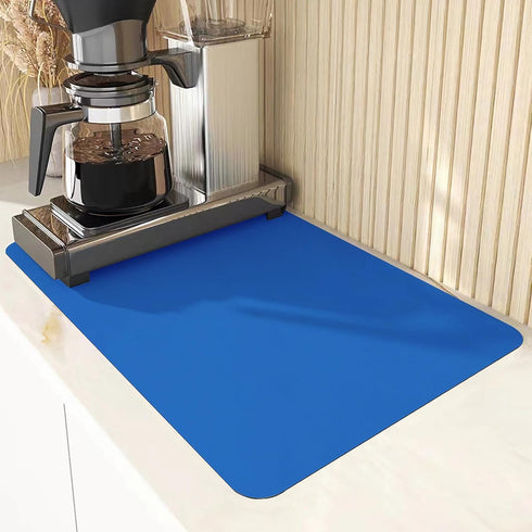 Silicone Placemats, Food-Grade Non-Slip Waterproof Countertop Protector, Stain Resistant Kitchen Counter Mat (Blue, 1)