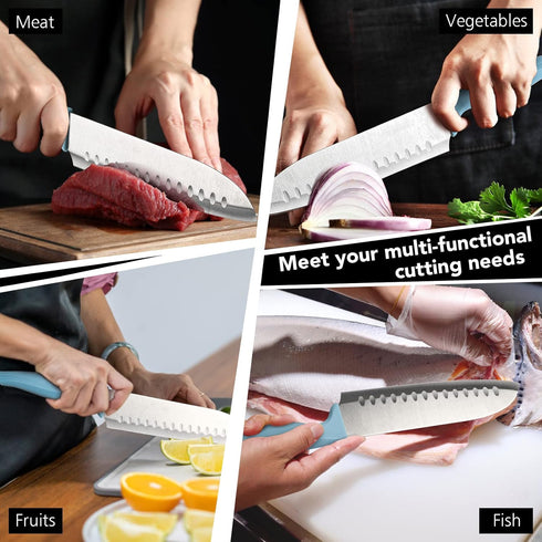 7 Inch Chef's Knife Set, Japanese Paring Knife, Stainless Steel Kitchen Utility Knife with Blade Guard (1 Pcs)