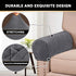 PrinceDeco 4 Pack Thick Velvet Stretch Armrest Covers for Chairs, Sofas & Armchairs - Non Slip, Grey
