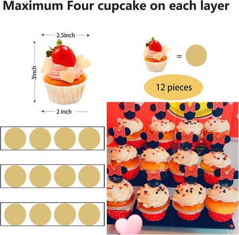 Acrylic Riser Black Acrylic Shelf Riser, 3 Tier Perfume Organizer, Large Cupcake Stand for Funko POP, Cosmetic Products