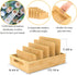Retro Shaw Bamboo Food Container Lid Organizer with Adjustable Dividers for Cabinet, Lid Organizer for Plastic Lids