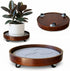 Plant Caddy with Wheels Indoor Bamboo Rolling 12" inch Plant Stand with