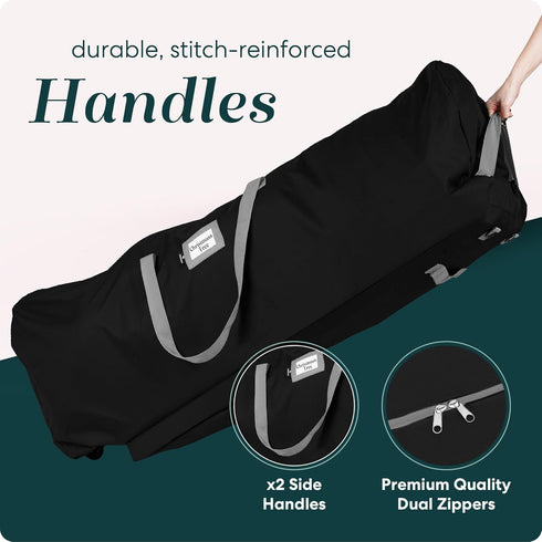 Handy Laundry Rolling Tree Storage Bag for 9-Foot Artificial Christmas Tree, Zippered with Carry Handles and Wheels,