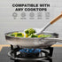KOCH SYSTEME CS 10 Inch Stainless Steel Frying Pan, PFAS-Free, Induction Compatible with Stay-Cool Handle