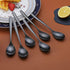 Black Tea Spoons, 6-Piece Stainless Steel Silverware Set, 6.6 Inches, Dishwasher Safe