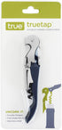 True Brands TrueTap Double Hinged Waiters Corkscrew - Top-notch Stainless Steel Opener with Foil Cutter, Navy Blue, Set