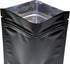 QQ Studio Double-Sided Metallic Foil Locking Bag, 7.5x10cm (3x4), Durable Flat Style, Black