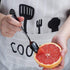 Black Grapefruit Spoons Set - 3 Pieces Stainless Steel Grapefruit Spoon and Knife with Titanium Plating