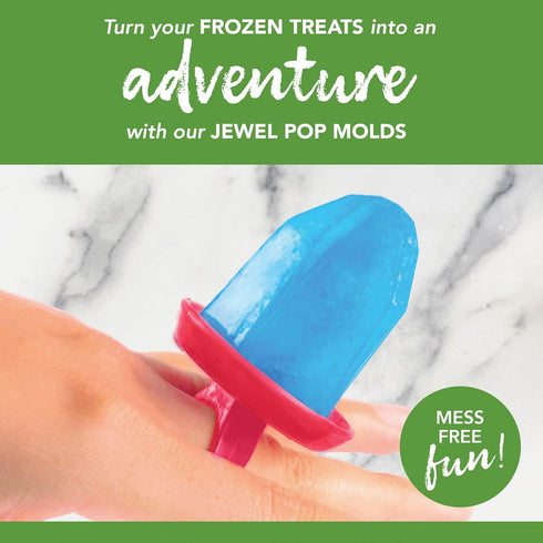 Tovolo Jewel Rings Popsicle Molds with Sticks (6-Pack) - Vivid Violet, Reusable Ice Pop Maker & Stand