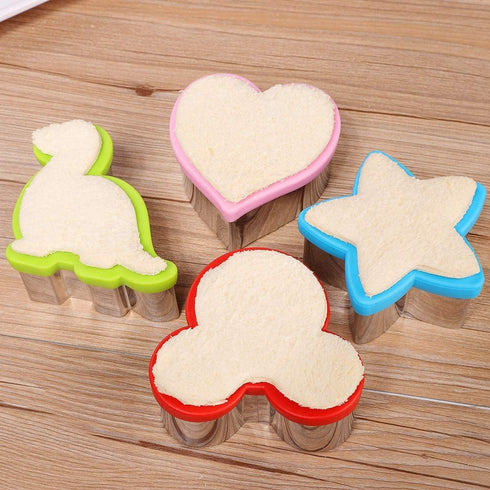 Sandwiches Cookie Cutter Set, Mouse, Dinosaur, Heart, Star Shapes, Food Grade Cookie Cutters for Decorating Food
