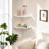9inch Gieanoo White Corner Wall Shelf Solid Oak Wood Floating Corner Shelf with Wire Hole Corner Wall Storage Display