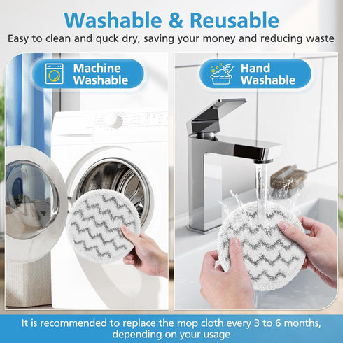 6 Pack 3897A 3712 3897A/3712 / Rotating Steam Mop Pads Replacement for Bissell SpinWave SmartSteam Scrubbing Steam Mop