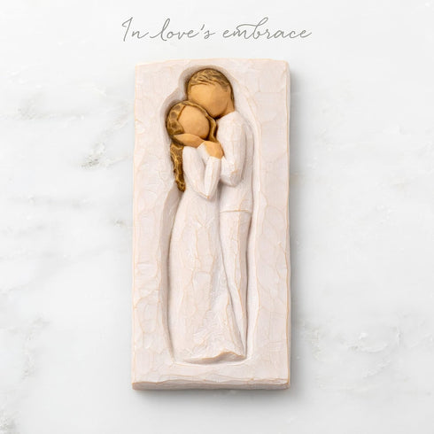 Willow Tree Embrace Plaque, Sculpted Hand-Painted Bas Relief