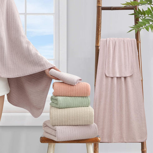 18 Set,Soft Set Loops-6 Towels,6 Towels,6 Set Piece Bath Towels Family Bathroom Towel with Hanging Bath Hand