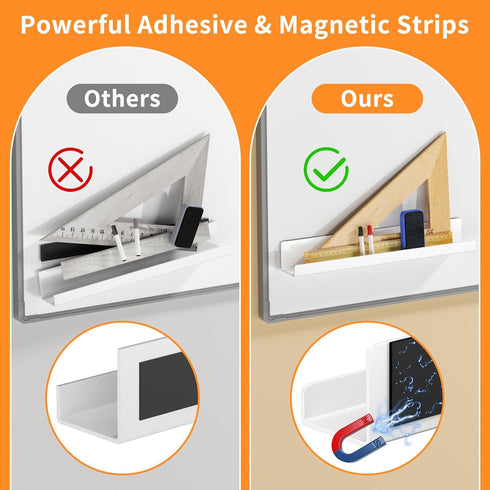 Carmanon Magnetic Book Shelf for Whiteboard, Reusable Acrylic Book Display Shelf with Strong Adsorption Capacity