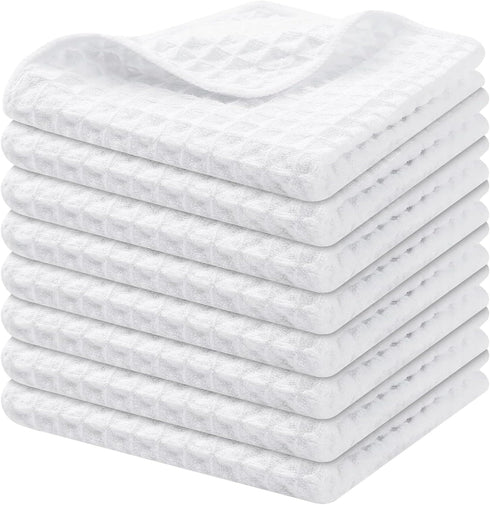 Homaxy Microfiber Waffle Weave Kitchen Dish Cloths, 12 x 12 Inch Ultra