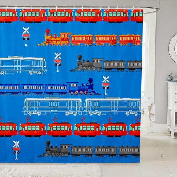 Feelyou Cartoon Car Shower Curtain for Kids Vintage Car Bathroom Shower Curtain
