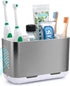 Detachable Large Electric Toothbrush Holders for Bathroom Organizer Countertop, Brushed Nickel Storage Caddy for Family